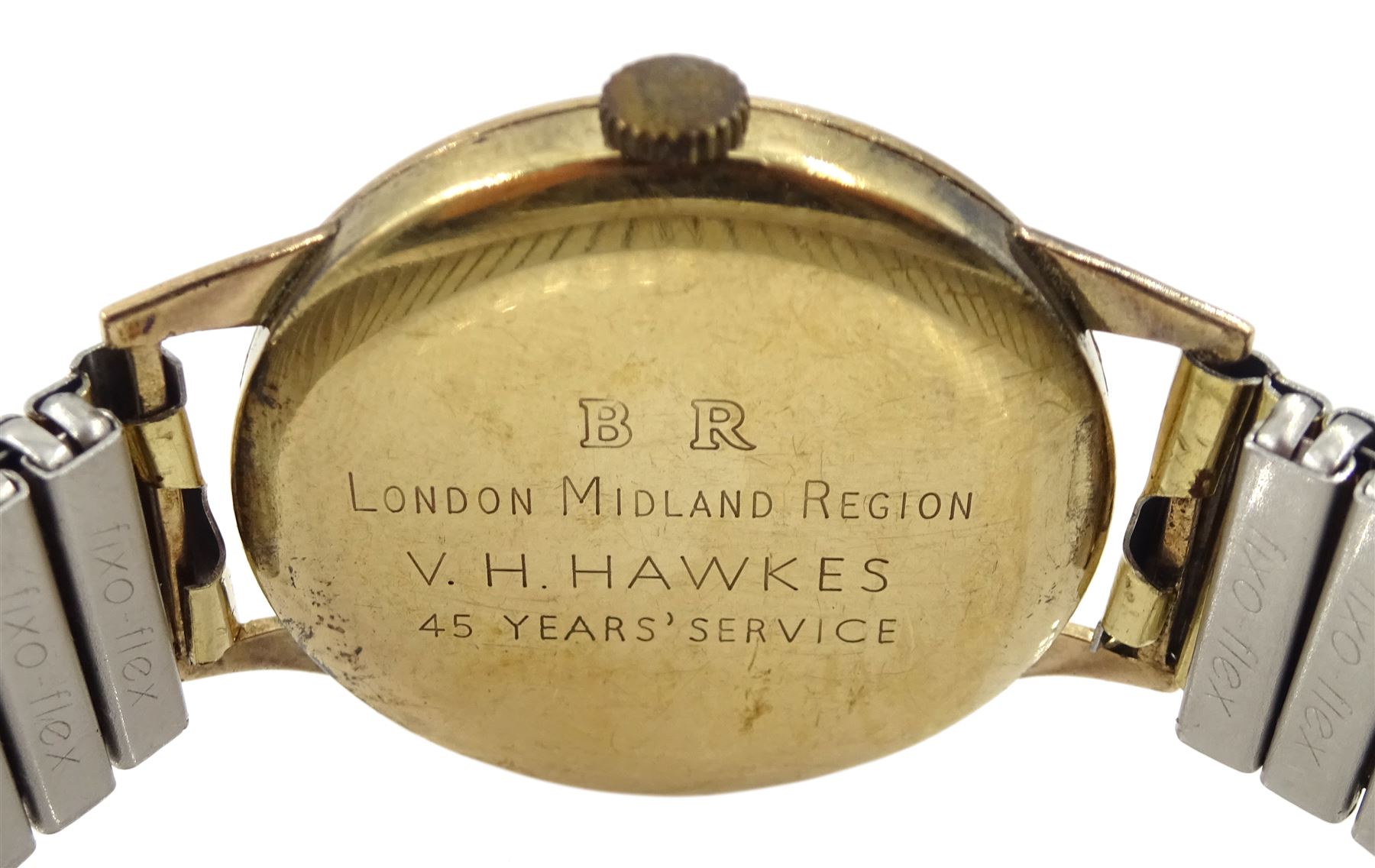 Tudor 9ct gold gentleman's 15 rubies manual wind, British Rail