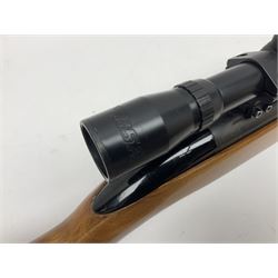 BSA 22 caliber air riffle with telescopic sight, in Fambeau hard case