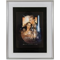 Four Cards Inc Star Wars The Movie Poster Collection prints, comprising Episode I Attack of the Clones, A New Hope, Return of the Jedi and The Empire Strikes Back, all framed, H37cm, together with a Rye by Post The History of Star Wars Original Filmcell collection, with certificate of authenticity verso