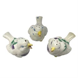 Three Plichta shakers modelled as birds
