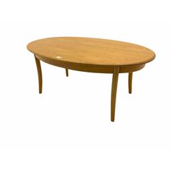 Ercol light elm oval coffee table 