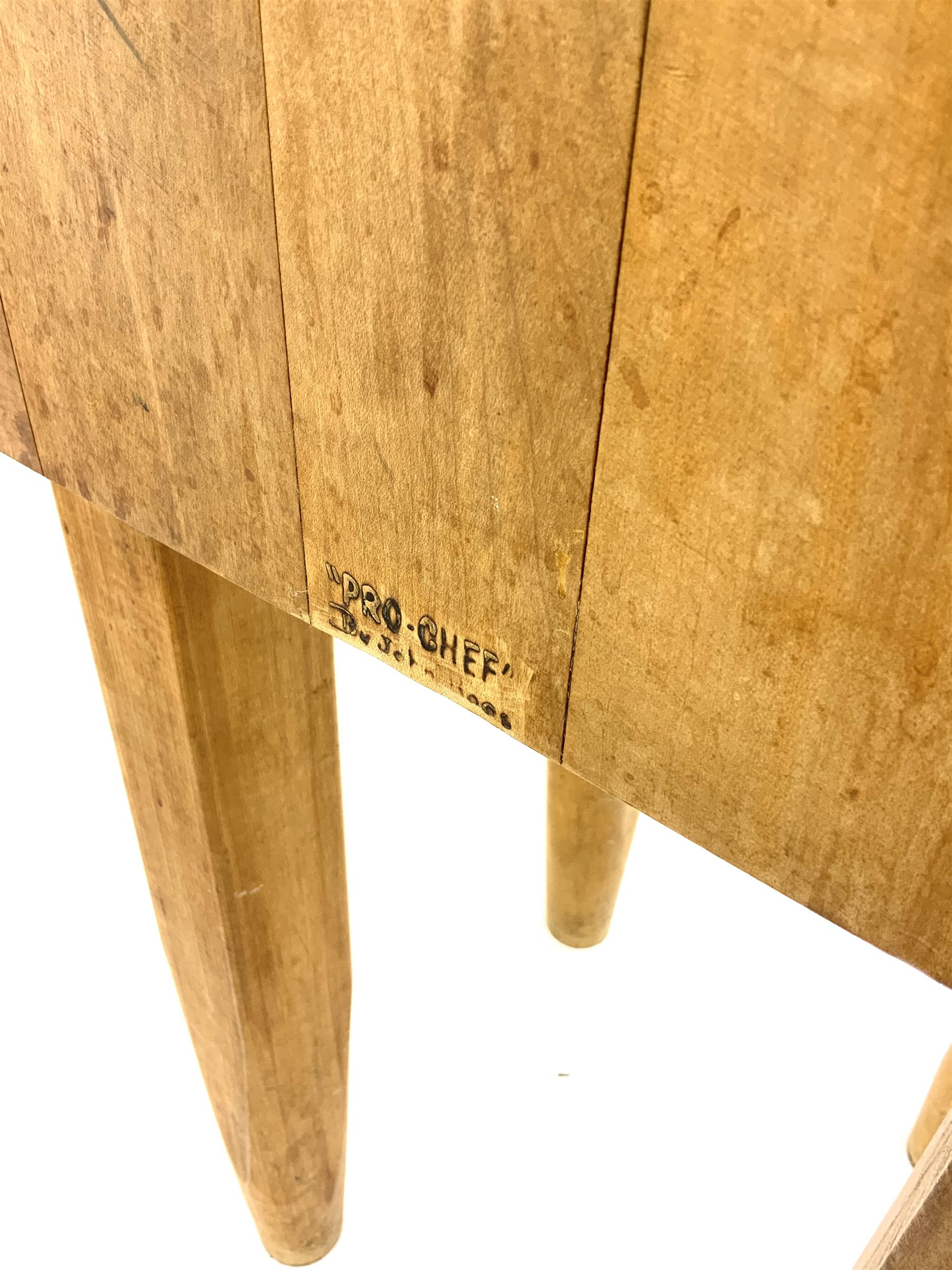 Pro-Chef - Square solid beech butchers block, on four supports