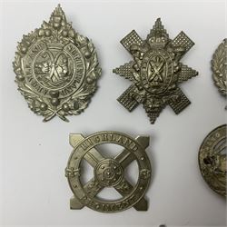 Nine Scottish glengarry badges - 6th Fifeshire Volunteer Battalion Black Watch, Lowland Regiment, Highland Regiment, Black Watch, Argyll & Sutherland Highlanders, Kings Own Scottish Borderers, Cameron Highlanders, The Royal Scots and London Scottish (9)