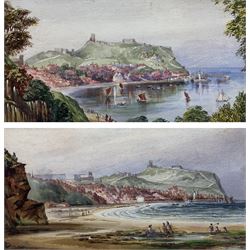 Attrib. William Roxby Beverley (British 1811-1889): Scarborough South Bay, pair watercolours unsigned 16.5cm x 33cm and 16cm x 31cm (2)