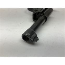 Modern Remington .44 calibre percussion brass framed army revolver, possibly by Uberti, with 16cm octagonal barrel, No.225; partially deactivated to old specification with no certificate L36cm overall; together with a die-cast copy part model of a Walther P38 semi automatic pistol (2) RFD ONLY