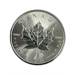Ten Queen Elizabeth II Canada one ounce fine silver five dollar coins, including 2012 'Majestic Moose' 2016 'Superman', 2018 'Maple Leaf', 2019 'Maple Leaf', etc
