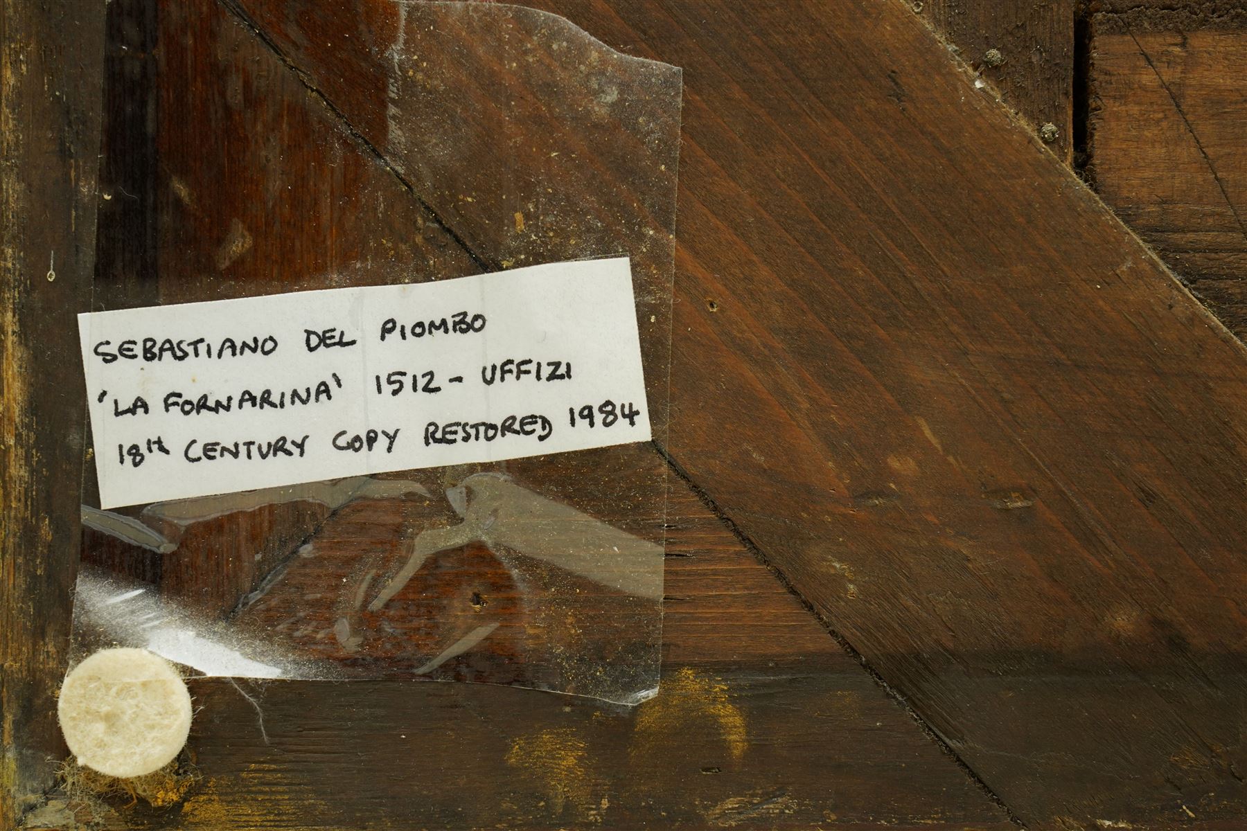 After Sebastiano del Piombo (Italian c.1485-1547): Half Length Portrait of a Lady in a Fur-trimmed Coat - 'La Fornarina', early 19th century oil on canvas unsigned 65cm x 52cm, housed in ornate giltwood and gesso frame with moulded acanthus leaves, overall 100cm x 87cm
Notes: the original, previously attributed to Raphael, is held in the Uffizi Gallery, Florence.