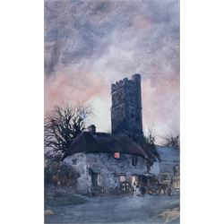 John Baragwanath King (British 1864–1939): A Devonshire Church, watercolour signed, indist...