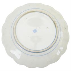 Collection of Japanese and similar ceramics, including pair of Satsuma side plates, decorated with a crowd of figures, blue and white teapot with floral decoration, blue and white vase and plates, etc