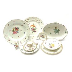 Herend cabinet plate hand coloured with insects and floral sprays, D25cm, Herend cabinet plate, Dresden coffee cup & saucer and other similar ceramics 
