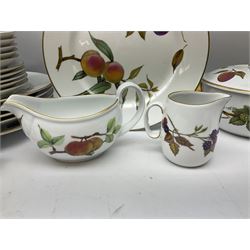 Royal Worcester ‘Evesham’ pattern tea and dinnerwares, to include lidded tureens, pie dishes, dinner plates etc in two boxes