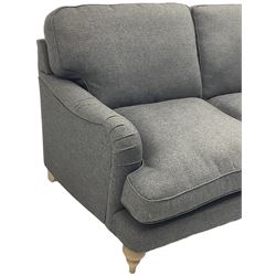 Marks and Spencer - 'Rochester' large two-seat sofa on turned light wood feet, upholstered in charcoal fabric 