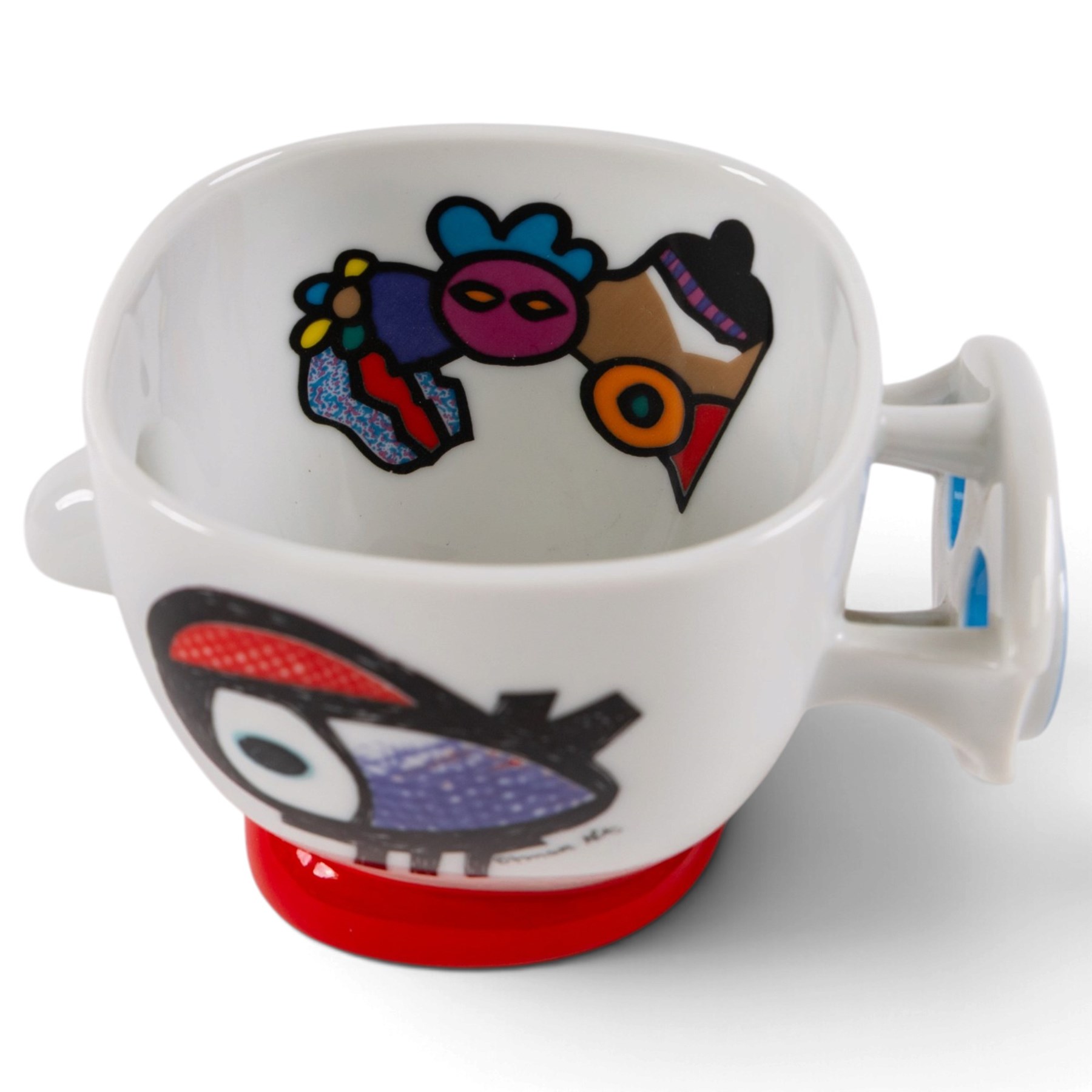 Otmar Alt (German 1940-) for Rosenthal Studio Line - 'Bird on the Roof' sculpture and 'Artist's Mug no. 1' teacup and saucer set, both porcelain max H13cm (2)