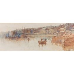 Frank Rousse (British fl.1897-1917): Fishing Boats and Paddle Steamer alongside Pier Road ...