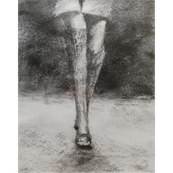 Richard Farrant (British Contemporary): 'Catwalk', charcoal signed 49cm x 39cm