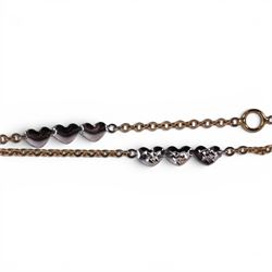 9ct white and yellow gold heart bracelet, hallmarked