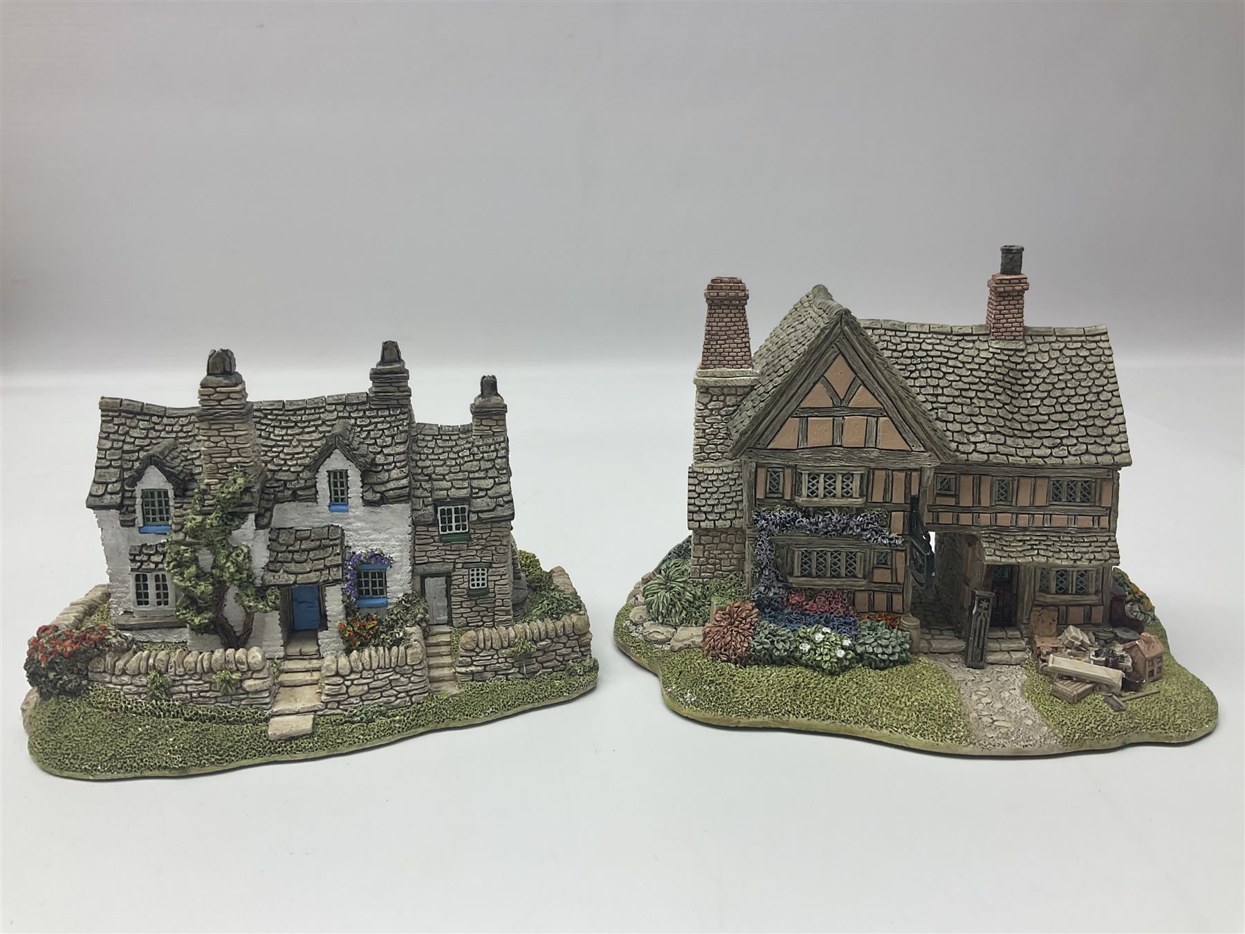 Ten Lilliput Lanes, comprising from Midlands Region Witham Delph, Jun and Disorderly, From South West Region Puffin Row, Moonlight Cove, The Cuddy, and from South West Region, The Rustlings, Saxton Cottage (1988), Marigold Meadow, Calendar Cottage and Little Lupins, all with boxes and deeds 