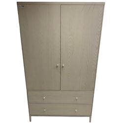 Ercol - 'Salina' wardrobe enclosed by two doors, fitted with two long drawers
