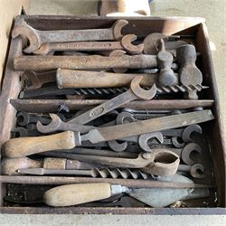 Record No 14 pipe wrench, spanners, hammers, saws, drill bits and other tools  - THIS LOT IS TO BE COLLECTED BY APPOINTMENT FROM DUGGLEBY STORAGE, GREAT HILL, EASTFIELD, SCARBOROUGH, YO11 3TX
