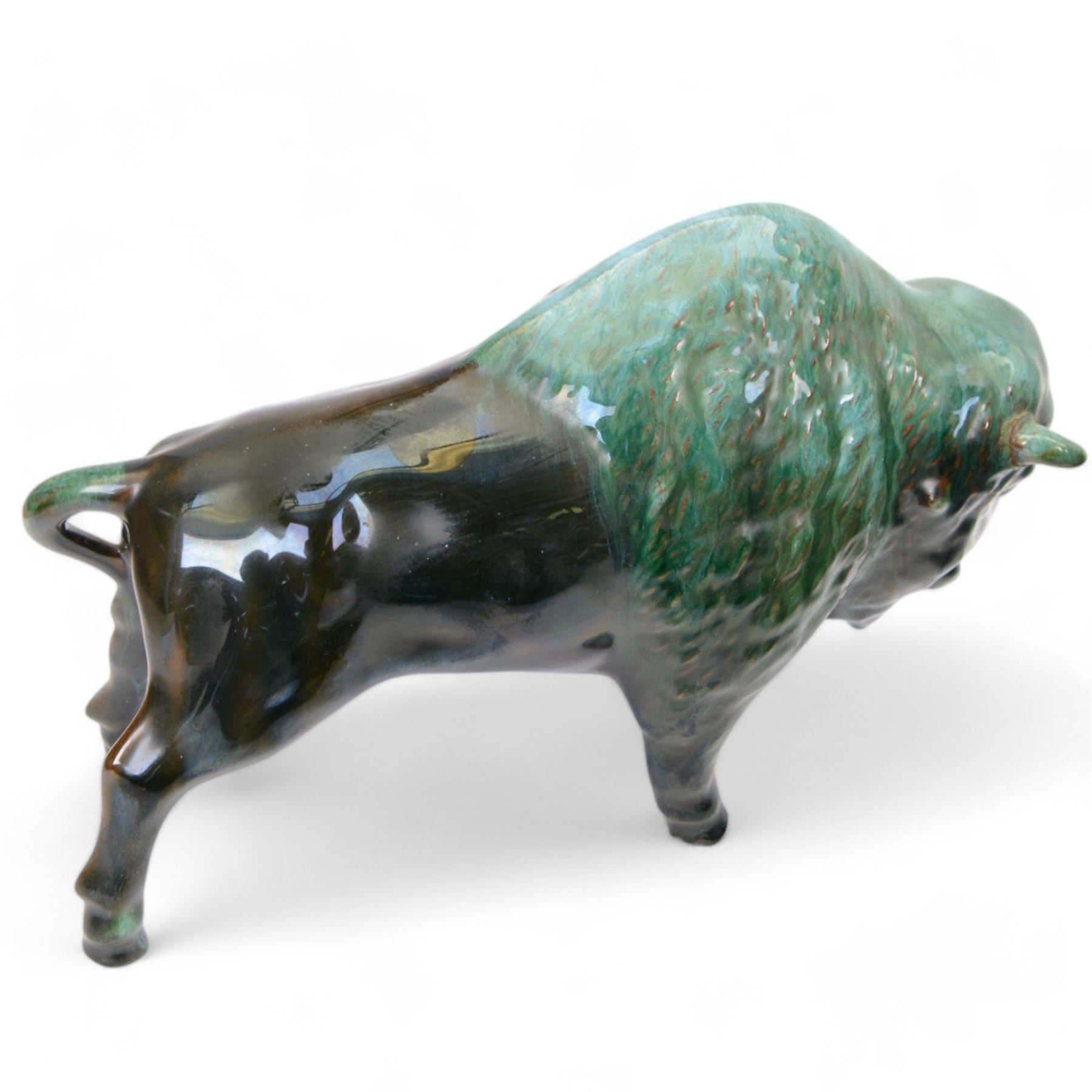 Collection of Blue Mountain Pottery, including owls, buffalo, deer etc, together with Poole Pottery Dolphins, owls frog etc 