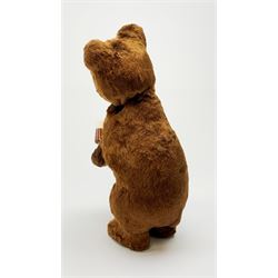 'Meabeab' Russian clockwork plush covered bear c1950s depicted standing with open mouth holding an ice lolly H9