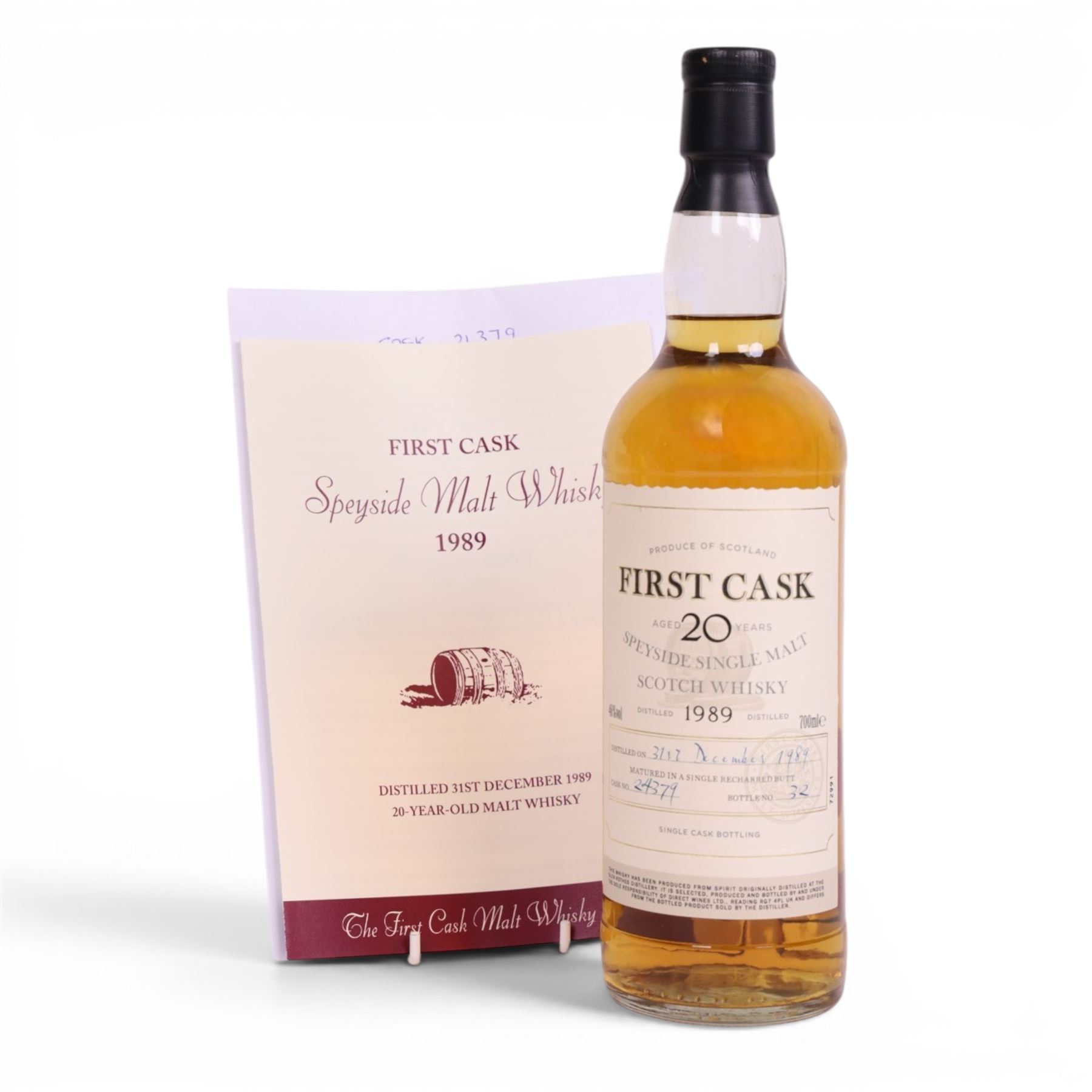 Glen Rodes, 20 year old Spreyside single malt scotch whisky, 46% vol 700ml, First Cask; distilled 31st December 1989, from cask number 24379, bottle number 32, with certificate
