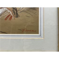 Colin S Frooms (British 1933-2017): 'Richard - Study of a Man in a Jacket', chalk sketch signed, titled verso 37cm x 27cm 