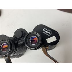 Three pairs of Carl Zeiss Jena binoculars, Jenoptem 10x50W, Jenoptem 8x30W and Jenoptem 10x50, all cased (3)