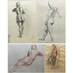Anne Isabella Brooke (Yorkshire 1916-2002): Female Nude Study's, pencil and ink sketches and watercolour and sanguine chalk signed and variously dated max 52cm x 39cm (4)
Notes: painter and teacher born at South Crosland, Yorkshire principally known for her landscape oils. She attended Chelsea School of Art 1937-39, Huddersfield School of Art 1939-41 and London University. Lived in Harrogate
