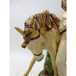  Large Staffordshire type equestrian figure of Giuseppe Garibaldi, H39cm Provenance: From a Private Yorkshire Collector  