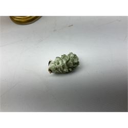 Group of Napoleonic busts comprising ‎Rudolf Kämmer Volkstedt examples of General Jean Lannes, 1st Duc de Montebello and Scottish Highland Infantry soldier and Rifleman 1803, all with blue crowned K marks beneath, and a bust of Napoleon raised upon square plinth, tallest H12cm