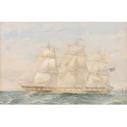 American School (19th century): Racing Yachts, watercolour and gouache indistinctly signed and dated San Francisco 18th August 1896, 22cm x 38cm
English School (19th century): 'Mr Green's Ship 'Agamemnon' with Troops for India 1857, watercolour unsigned 16cm x 24cm (2)