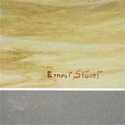 Ernest Stuart (British 1889-1915): Breaking Waves, watercolour signed 18cm x 51cm