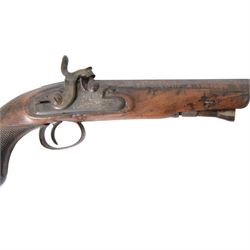 19th Century percussion belt pistol by Smith with, 6