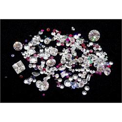 Loose mixed stones including ruby, sapphire, emerald and cubic zirconia, approx 95.00 carat