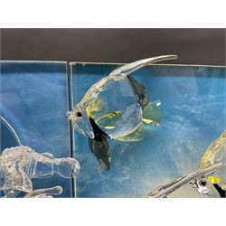 Swarovski Crystal, Wonders of the Sea Trilogy: 'Eternity', 'Community' and 'Harmony', all with stands and plaques, H20cm