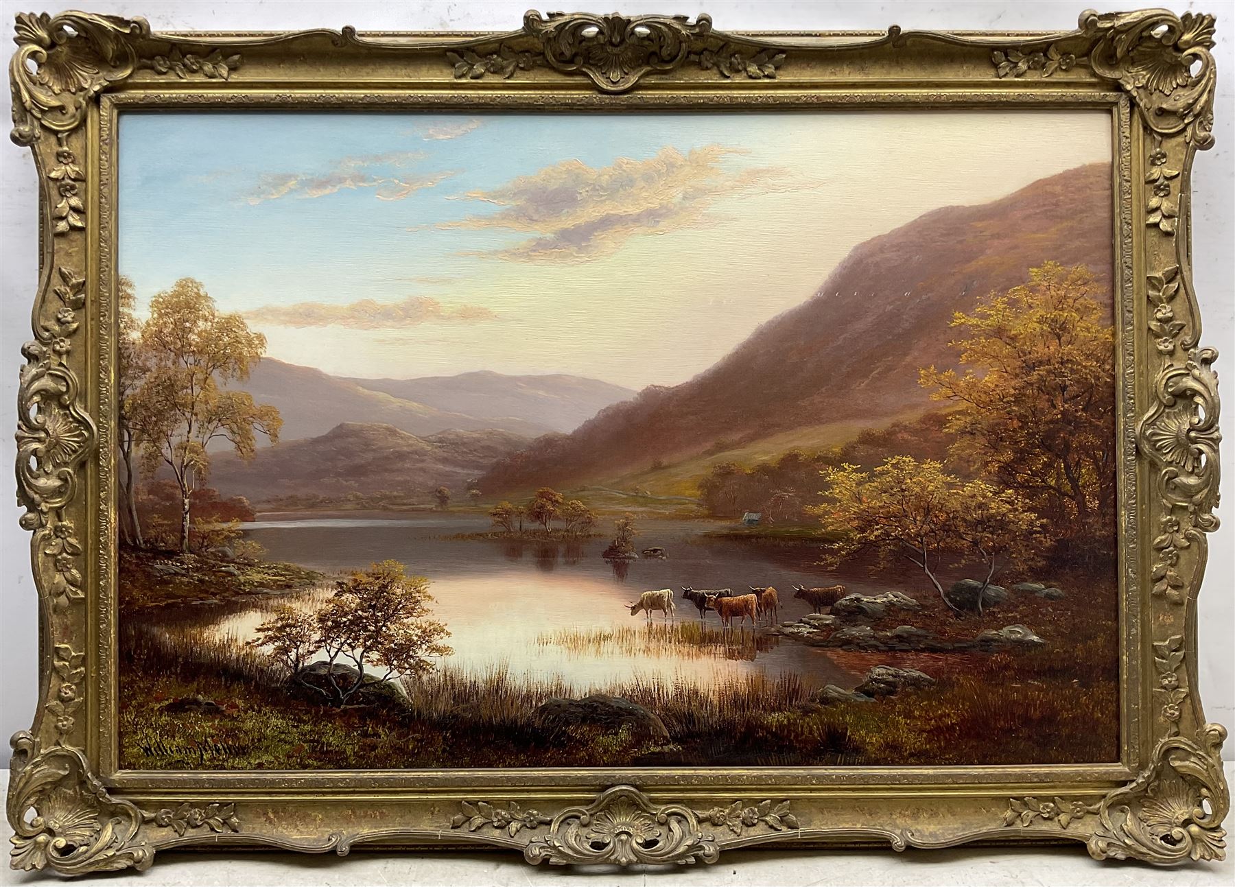 William Mellor (British 1851-1931): Rydal Water, oil on canvas signed 59cm x 90cm