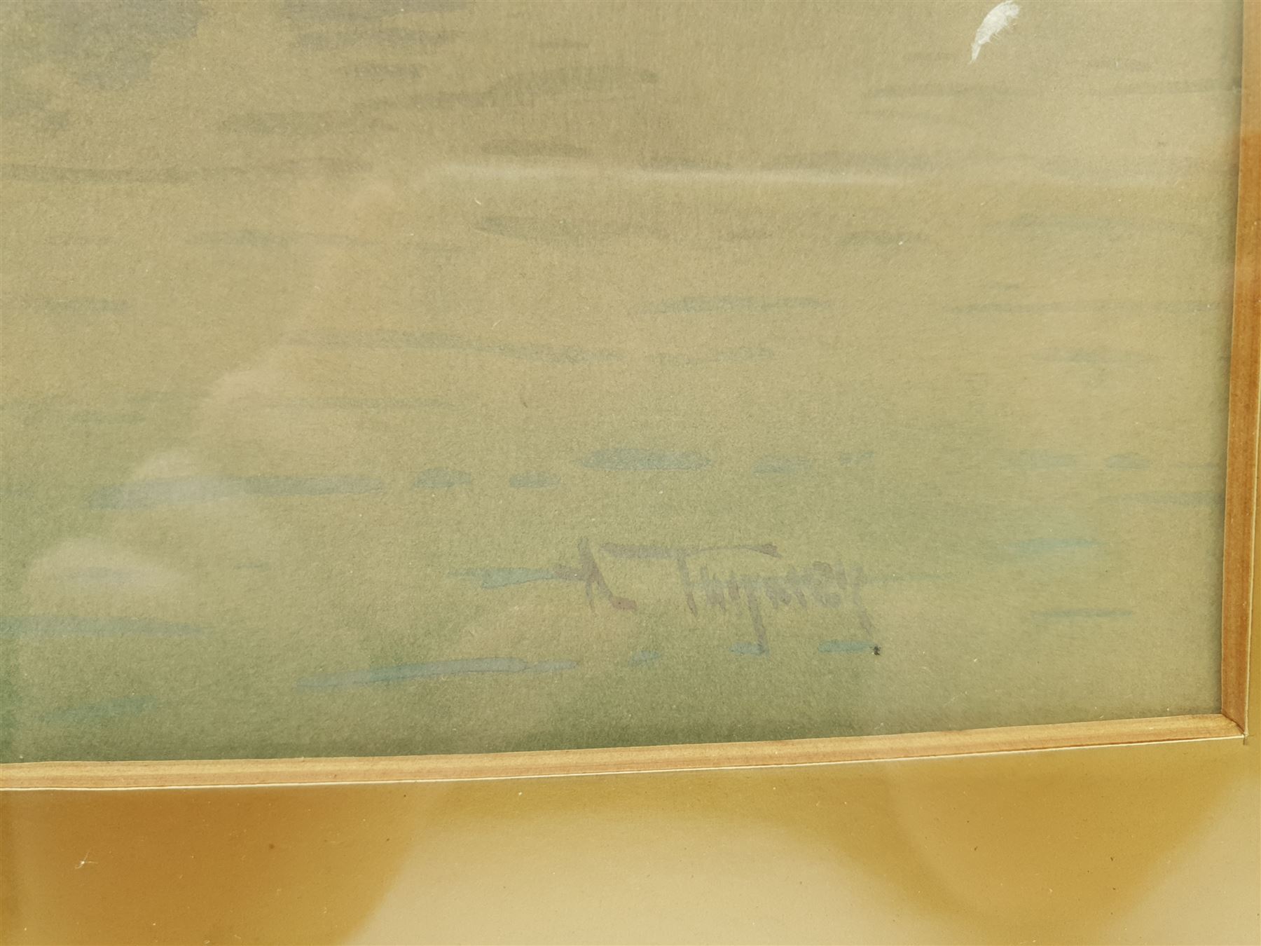 English School (19th/20th century): 'On the Thames', watercolour indistinctly signed and titled 25cm x 60cm