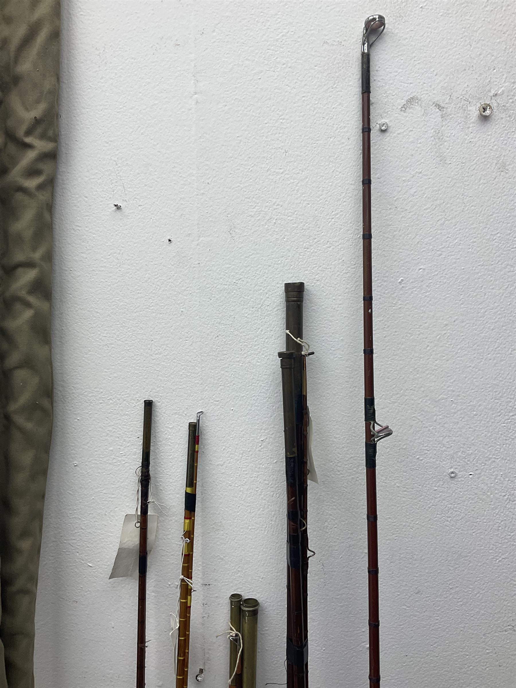 Collection of split cane and similar part fishing rods, etc