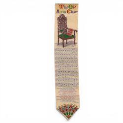 Two Victorian Stevengraph bookmarks, The Old Armchair and Thy Bridal Day 