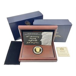  United States of America 2014 '50th Anniversary Kennedy half-dollar' gold proof coin, weighing 0.75 troy ounces of fine gold, cased with certificate
