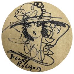 Henry Roland (Belgian 1919-2000): Three mixed media still life studies variously signed, titled and dated together with a signed Sketch of a Lady upon a beermat; a posthumous album of prints with other Roland ephemera max 24cm x 32cm (5)