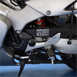 1998 Honda VFR800 FI Sports Touring Motorcycle

• Registration: R145 SUT
• Date of first registration: 1998
• Engine: 781cc V4 petrol
• Fuel system: Honda PGM-FI fuel injection
• Transmission: Manual
• Odometer reading: 11,700 miles
• Colour: Silver with black trim
• V5C: Present
• Keys: Two
• Security: Datatag immobiliser

A well-presented 1998 Honda VFR800 FI sports touring motorcycle, finished in silver with contrasting black trim and displaying a notably low odometer reading of 11,700 miles.

The VFR800 combines Honda’s renowned V4 engine with PGM-FI fuel injection and a combined braking system, creating a capable and refined motorcycle suited to both sporting and long-distance use.

Features include:

• Full factory fairing
• Tinted windscreen
• Honda PGM-FI fuel injection
• Combined braking system
• Twin front brake discs
• Factory exhaust system
• Alloy wheels
• Rear passenger grab handles
• Datatag immobiliser
• Digital instrument display

The motorcycle appears complete and largely original and has been stored indoors. It is presented in good overall condition, with light cosmetic marks consistent with its age and use.

This vehicle forms part of the Estate of the Late John Sils and is offered for sale by the Executors, confirming a genuine reason for sale.
