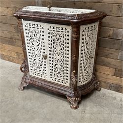 Early 20th century French ornate painted cast iron stove