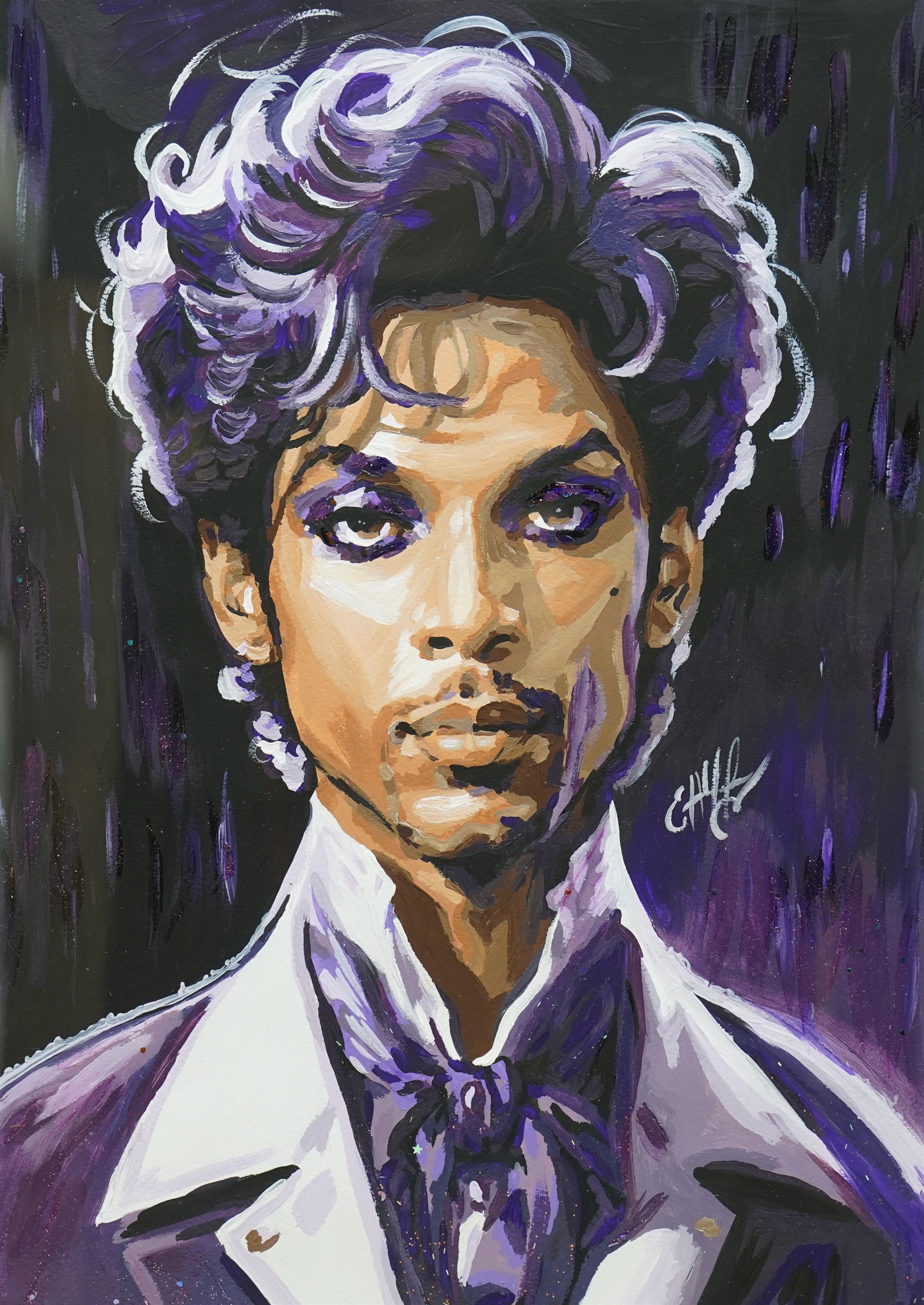 E A Chernenko (Ukrainian contemporary): Prince - Pop Art, acrylic on paper signed, certificate of authenticity verso 41cm x 29cm