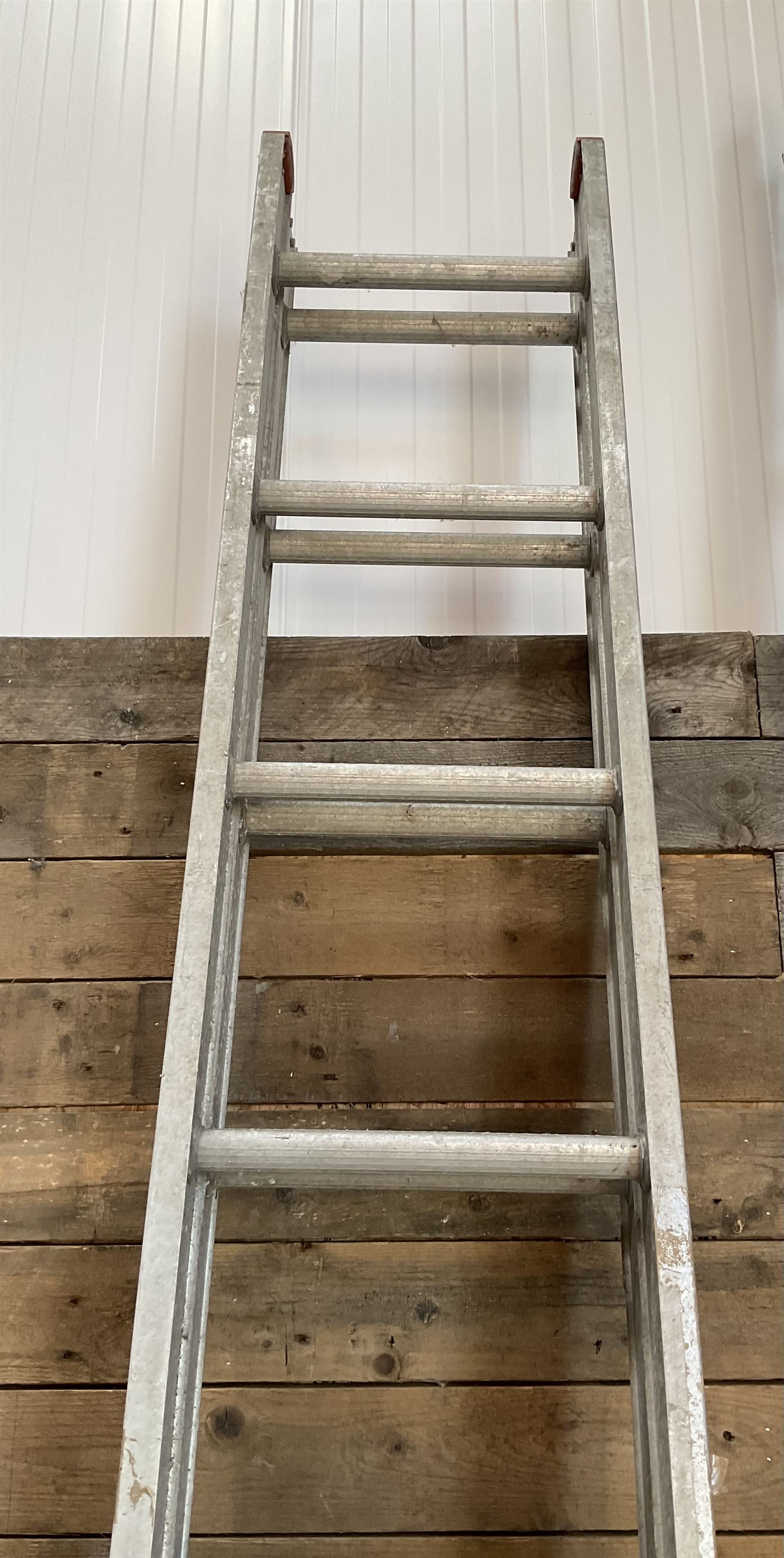 Clima pair of aluminium step ladders, 3.1m - 5.6m