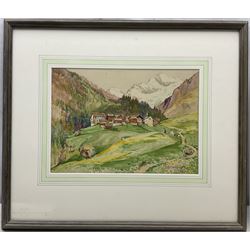 Cecil Arthur Hunt RWS RBA (British 1873-1965): 'Zermatt from the Matterhorn - Switzerland', watercolour signed and titled 25cm x 34cm