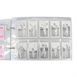 Collection of Edwardian and later Cricket related trading and cigarette cards, including complete set of fifty 1908 Will's Cigarettes Cards, fifteen 1922 The Boys Realm Famous Cricketers cards, part set of 1926 Players Cricketers Caricatures by RIP,  full set of sixteen 1958 Master Cricketing Series New Zealand, complete set of twenty five 1953 Mornflake Test Cricketers, etc, housed in three albums