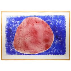 Gillian Ross Kelsey (British 1935-2025): 'Red Pebble', acrylic on paper unsigned 77cm x 116cm