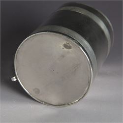 George III silver christening mug, of cylindrical tapering form, with banded decoration and scroll handle, the body with later presentation engraving, hallmarked London 1799, maker's mark worn and indistinct, H8cm